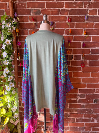 OOAK Autumn Collection - Upcycled Flowy Willie Inspired Hi Lo Poncho Top
