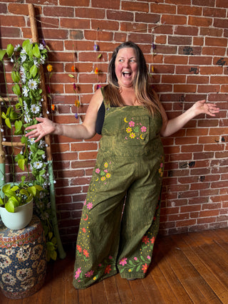 Boho Moon & Blooms Wide Leg Overalls -Multiple Colors and Sizes