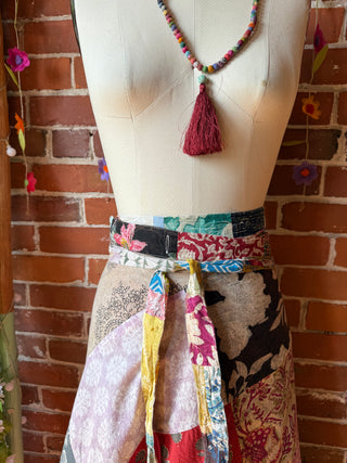 Afternoon Tea 100% Cotton Upcycled Patchwork Wrap Skirt