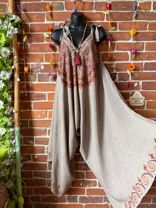 Oh So Flowy Festival Embroidered Jumpsuit Fits - Fair Trade Made -Multiple Colors