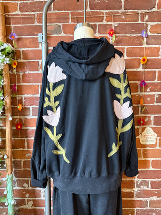 Good Vibes Artisan Bloom Floral Hoodie Sweatshirt