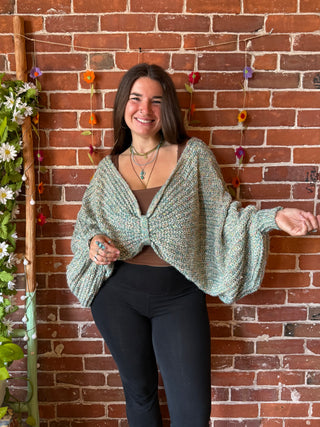 Moonlit Meadow Two-Way Sweater - Butterfly Style Knit Pullover