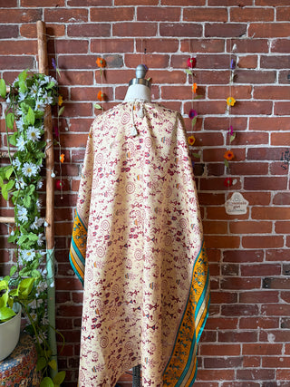 Summer Dreams 100% Silk Poncho Robe- Fair Trade Made