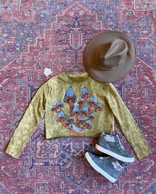 Cotton Mushroom Froggie Cropped Long Sleeve Tee - Fair Trade Made