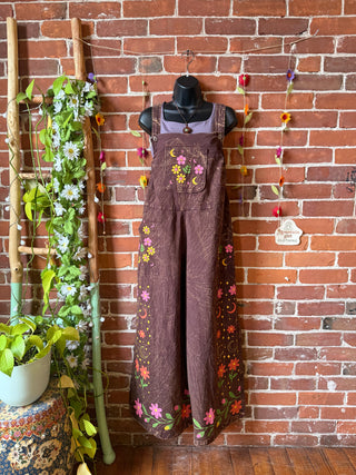 Boho Moon & Blooms Wide Leg Overalls -Multiple Colors and Sizes