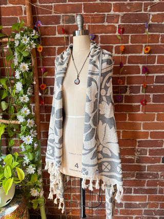 Gray Sky Fringe Duster Vest - 100% Cotton
