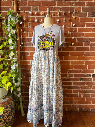 OOAK Autumn Collection - Size Medium/Large Upcycled Fleetwood Mac Inspired Flowy Tiered Dress