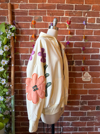 OOAK Autumn Collection - Stevie Nicks Inspired Good Vibes Artisan Bloom Floral Hoodie Sweatshirt