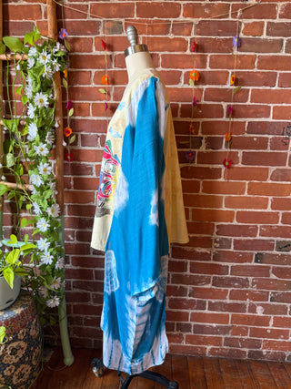 Festival Hippie Bus Inspired Batik Hybrid Tie Dye Hi Lo Top