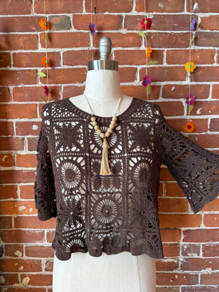 Boho Crochet Overlay Top- Multiple Colors Available - 100% Cotton
