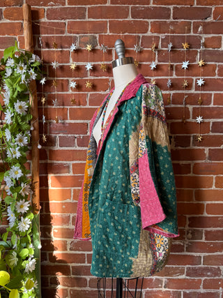OOAK Winter Collection - Upcycled Grateful Dead Inspired Vintage Kantha Jacket