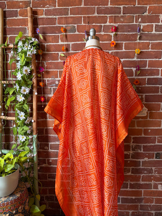 Summer Dreams 100% Silk Poncho Robe- Fair Trade Made