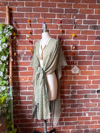Summer Dreams 100% Silk Poncho Robe- Fair Trade Made