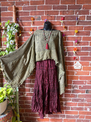 Autumn Skies Stonewashed Flowy Poncho Tunic - Multiple Colors Available- Fair Trade Made