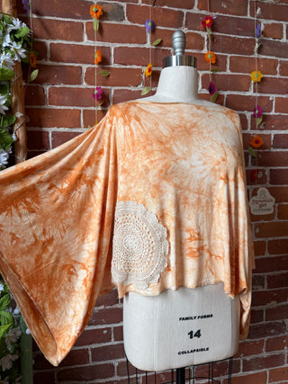 OOAK Summer Collection- Upcycled Flowy Tie Dye Tunic Poncho