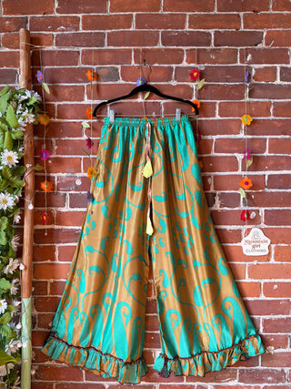 Festival Drift Wide Leg Recycled Sari Lounge Pants - Size 0-12 - Fair Trade Made