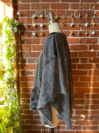 OOAK Autumn Collection - Upcycled Flower Patchwork Poncho Style Top 🌼