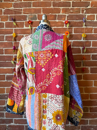 Eclipse Reversible Kantha Kimono Patchwork Jacket