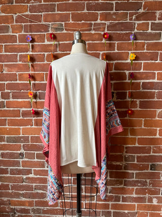 Fleetwood Mac Inspired Dusty Rose Embroidered Poncho