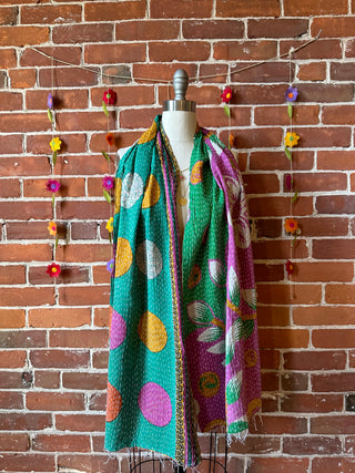 One of A Kind Upcycled Kantha Scarf