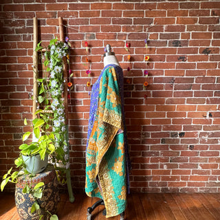 OOAK Autumn Collection - Upcycled Lainee Kantha Poncho Dress