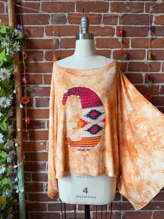 OOAK Spring Collection - Callisto Kantha Crescent Moon Top