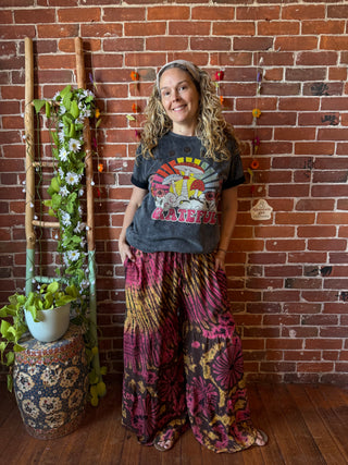 Raven Tie Dye Wide Leg Palazzo Pants - Multiple Colors Available