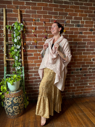 Earth & Sky Linen Cowl Poncho Top - Made in Italy - Multiple Colors Available