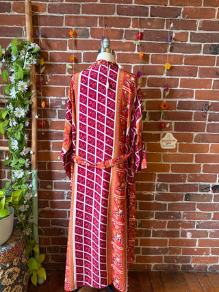 Summer Dreams 100% Sari Silk Robe Kimono w/ Pockets + Belt - Fair Trade Made