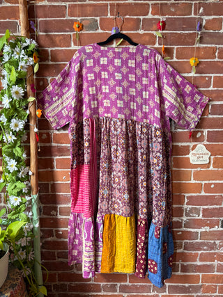 Coffee In The Morning Kantha Dress - Fits up to 3X