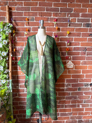 Summer Dreams 100% Silk Poncho Robe- Fair Trade Made