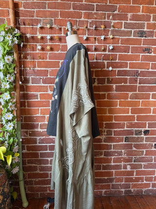 Stevie Silver Springs Hybrid Sage Embroidered Hi Lo Poncho Top