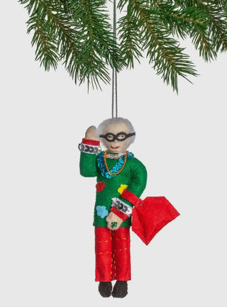 Iris Apfel Inspired Ornament - Fair Trade Made