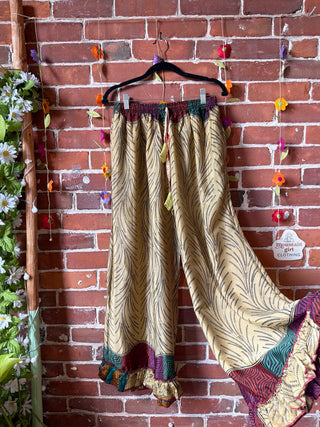 Festival Drift Wide Leg Recycled Sari Lounge Pants - Free Size - Fair Trade Made