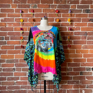 Upcycled Grateful Dead Inspired  Poncho Top