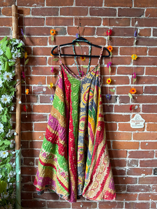 Coffee In The Morning Midi Kantha Summer Dress With Pockets - Fits up to 2X