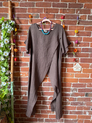 Nomad Linen Split Maxi Top -Multiple Colors- Made in Italy