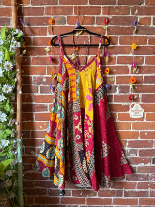 Coffee In The Morning Midi Kantha Summer Dress With Pockets - Fits up to 2X