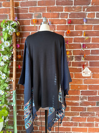 OOAK Autumn Collection- Tupac Inspired Flowy Embroidered Poncho Top