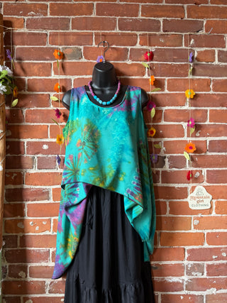 Jade Moon Tie Dye Layered Festival Tank Top - Fair Trade Made - Final Sale