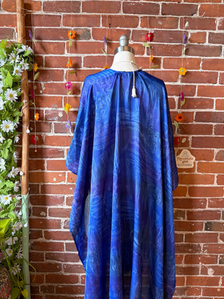 Summer Dreams 100% Silk Poncho Robe- Fair Trade Made