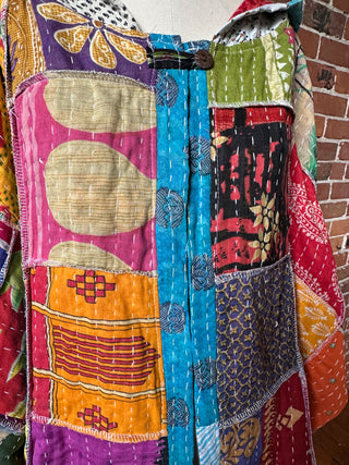 Oversized Juniper Kantha Patchwork Hoodie
