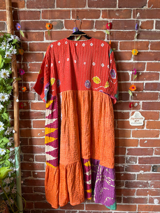 Coffee In The Morning Kantha Dress - Fits up to 3X