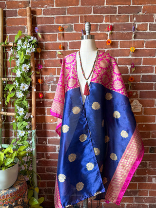 Summer Dreams 100% Silk Poncho Robe- Fair Trade Made