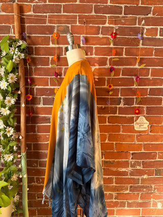 OOAK Autumn Collection- Upcycled Biz Markie Inspired Tie Dye Poncho Tee