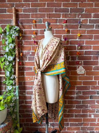 Summer Dreams 100% Silk Poncho Robe- Fair Trade Made