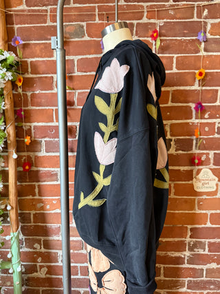 Good Vibes Artisan Bloom Floral Hoodie Sweatshirt