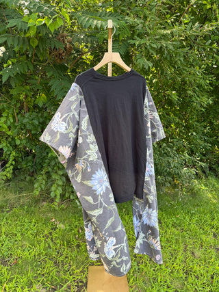 OOAK Summer Collection- Upcycled Prince Inspired Vintage Butterfly Patch Hi Lo Poncho Tee