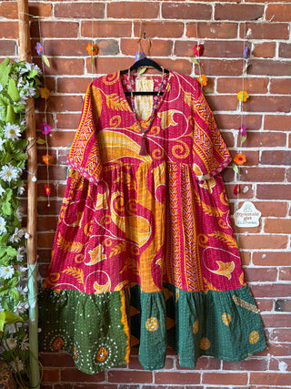 Coffee In The Morning Kantha Dress - Fits up to 3X