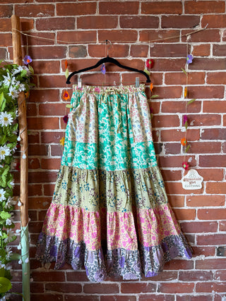 Penelope Patchwork Skirt with Pockets- Fair Trade Made